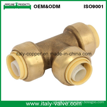 OEM& ODM Quality Brass Forged Push Fit Equal Tee (IC-1019)